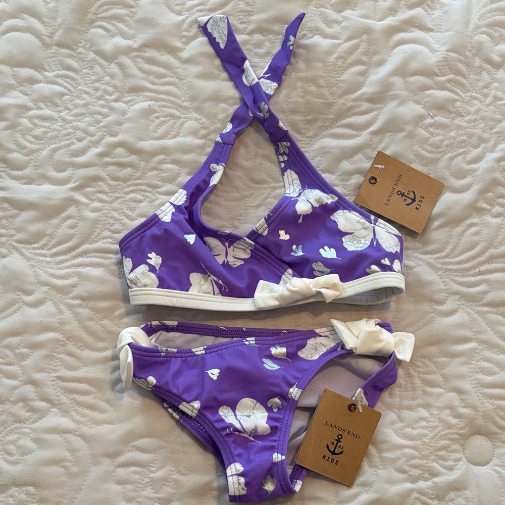 NWT Lands End kids swimsuit. Size 4.